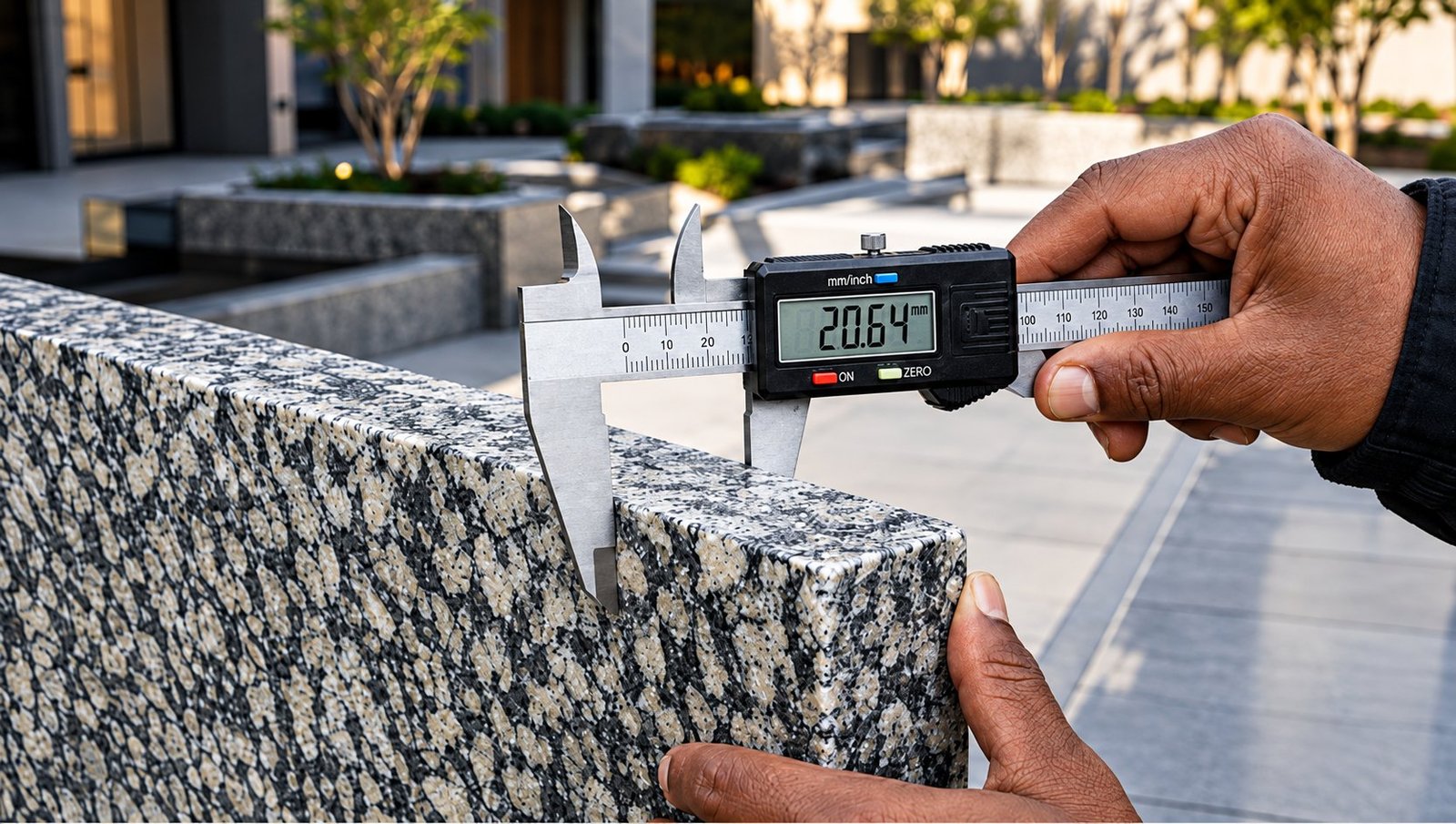 Polished stone slab surface