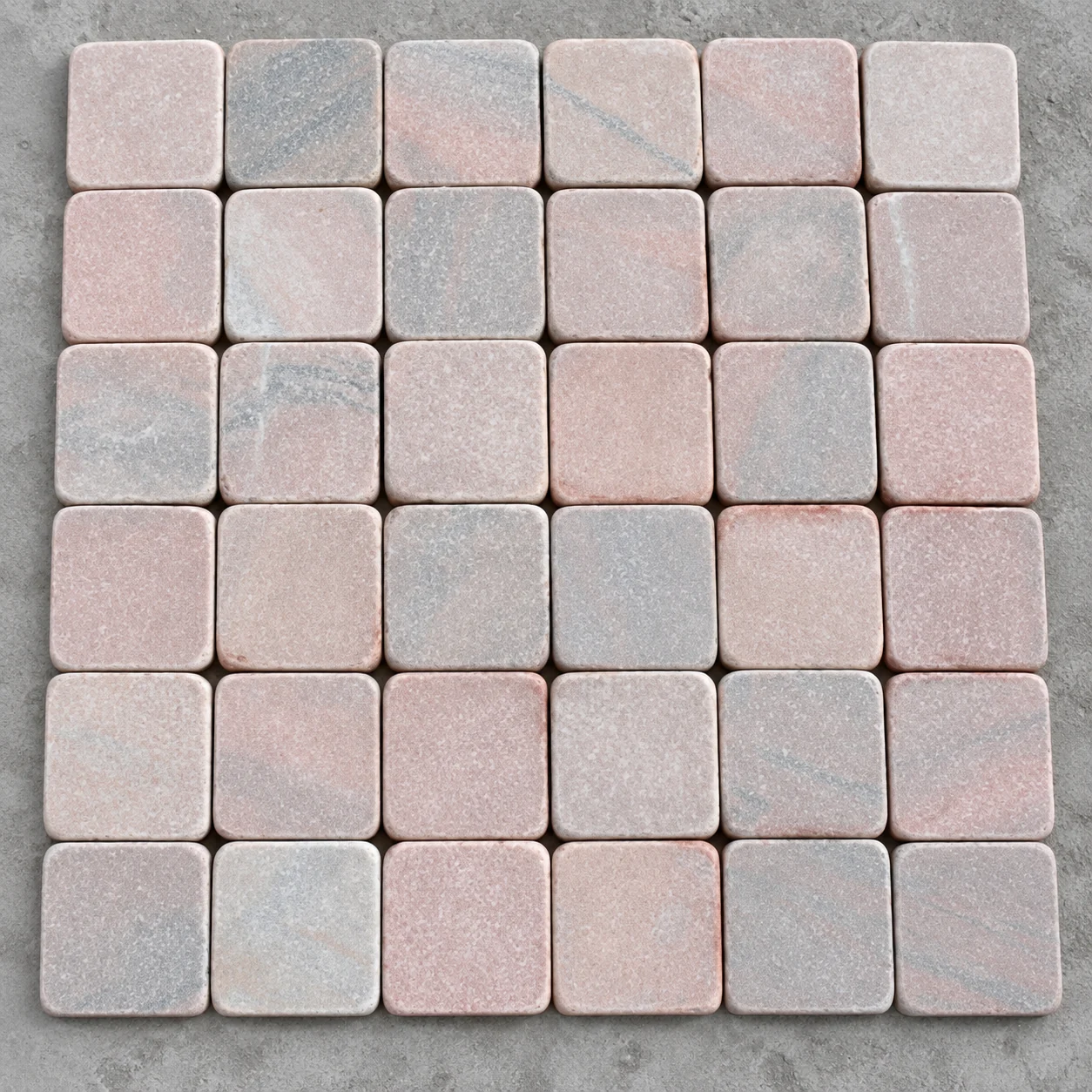 Pink Marble Cobbles With Tumbled